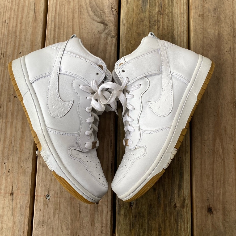 Nike Dunk High CMFT White Gum Ostrich Leather Size 8